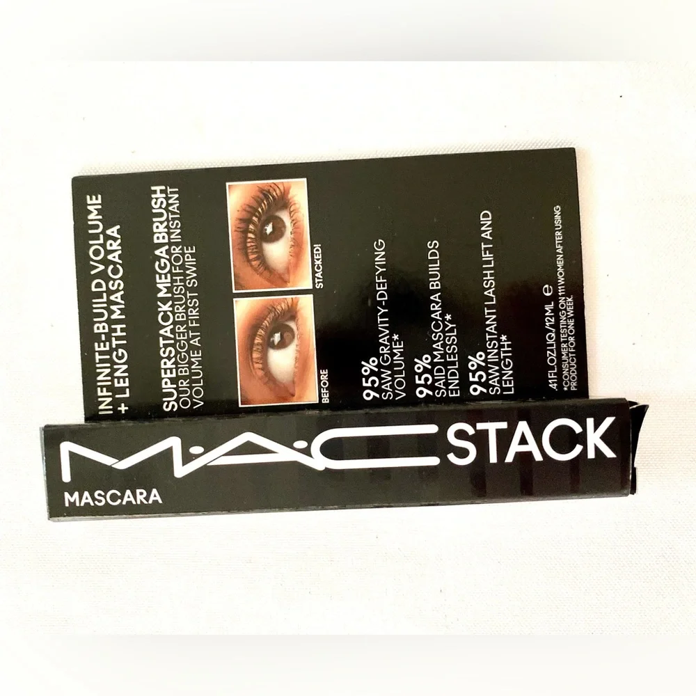 MAC Stack Superstack Mega Brush Mascara Black 12ml *NEW & BOXED* made in Canada